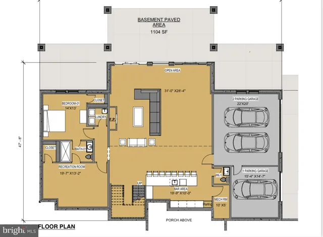 a bedroom with a large bed and a dresser