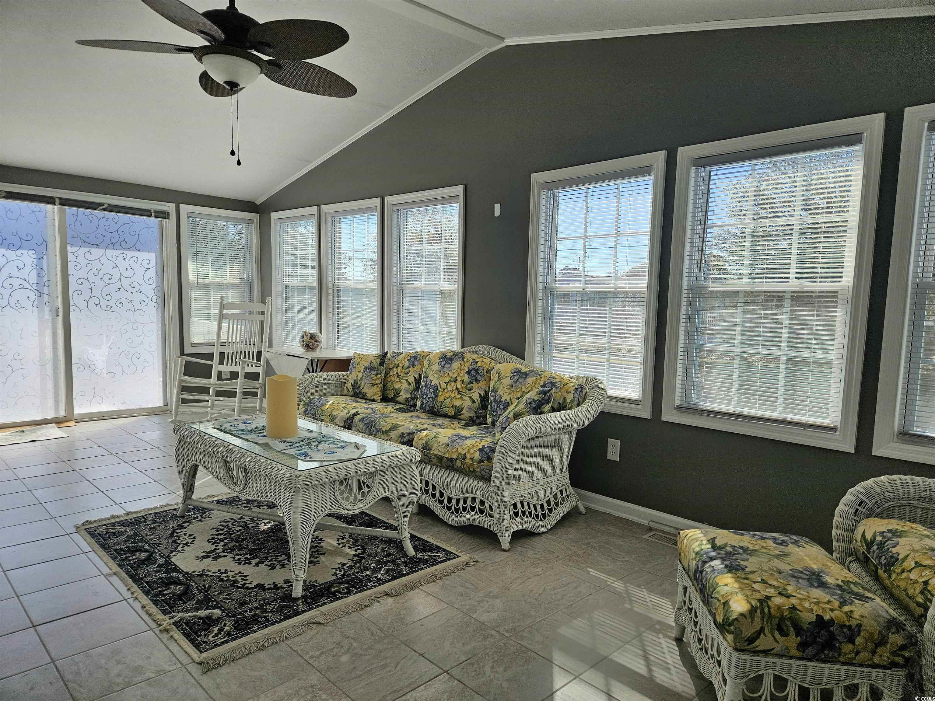 471 Meadowlark Surfside Beach, SC 29575 - Photo 12 of 40 Sunroom / solarium with vaulted ceiling and tile patterned floors