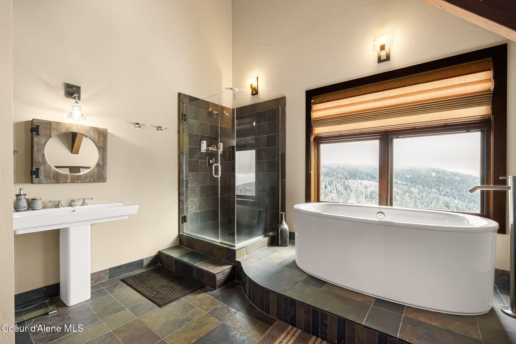 91 Village Lane Sandpoint, ID 83864 - Photo 29 of 66 Soaking Tub and Walk-In Shower