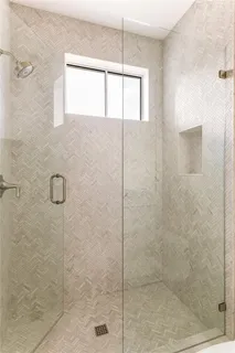 a bathroom with a shower