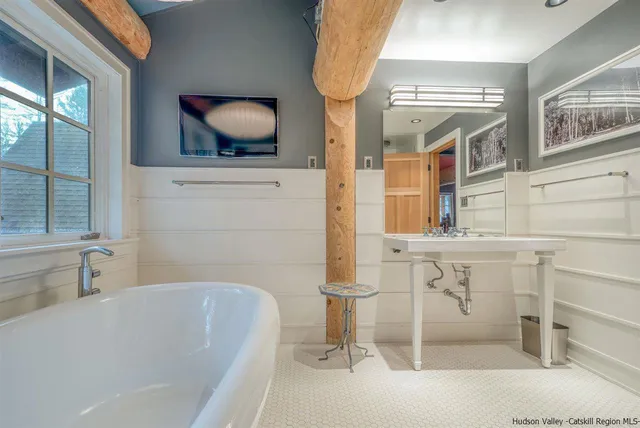 a bathroom with a shower