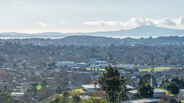 a view of city and mountain