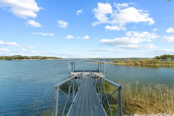 a view of a lake with a outdoor space