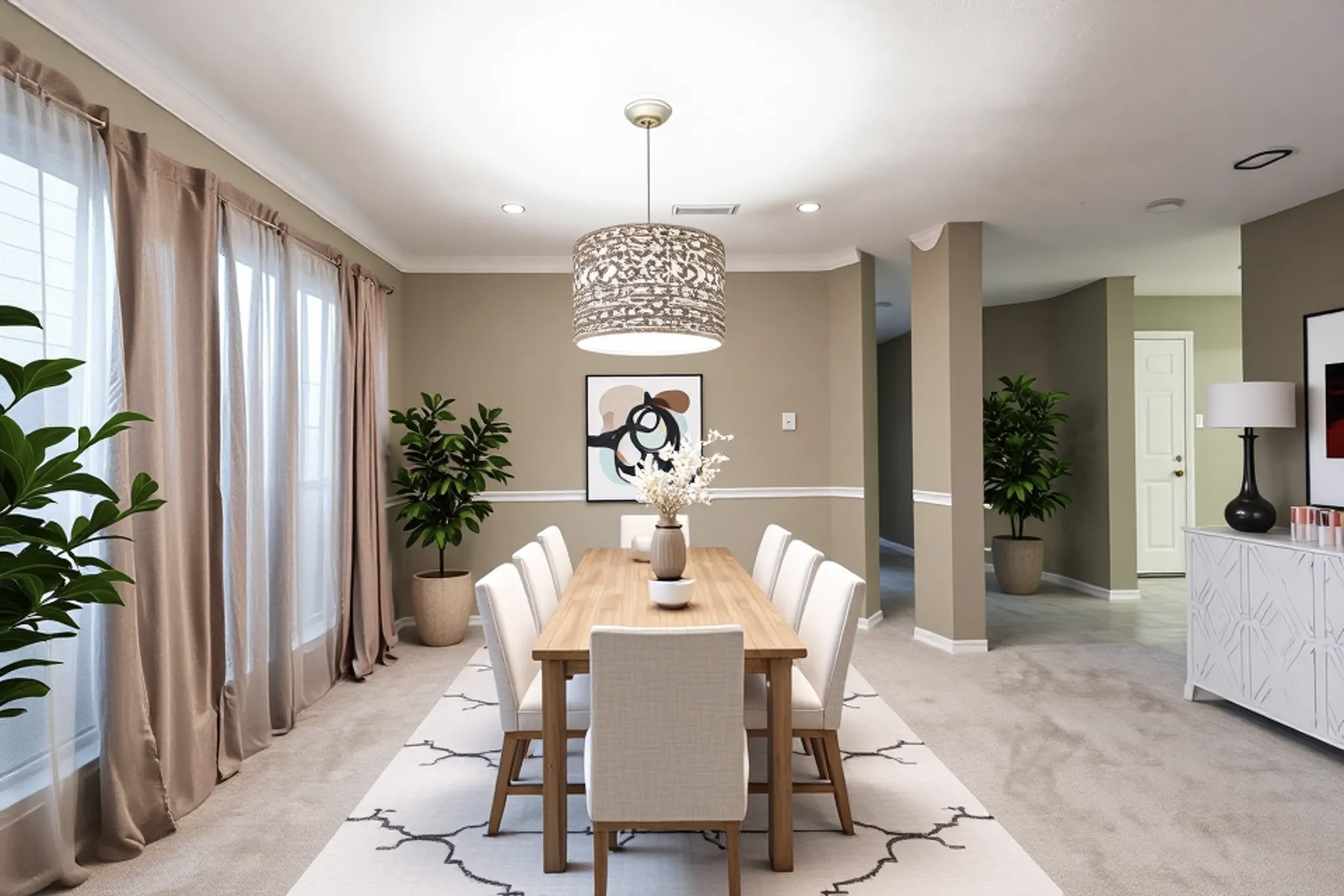2415 Lacyberry Street Houston, TX 77080 - Photo 8 of 36 a view of a dining room with furniture window and wooden floor
