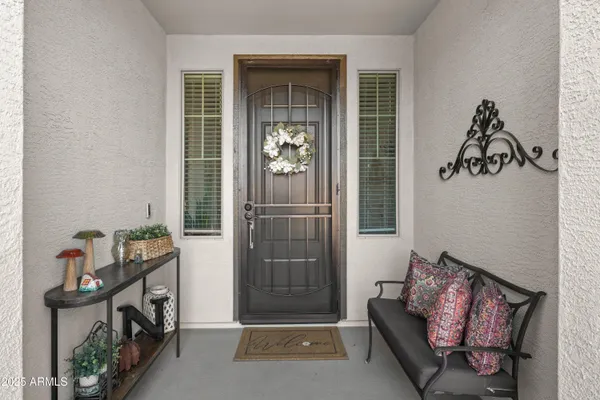 a view of a yard and front door