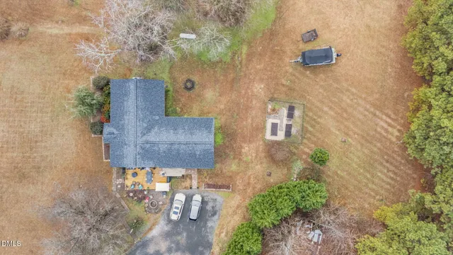 a view of a lake with a yard