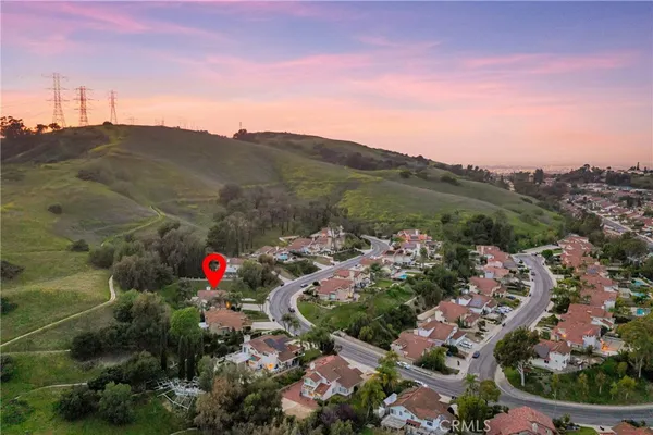 an aerial view of multiple house