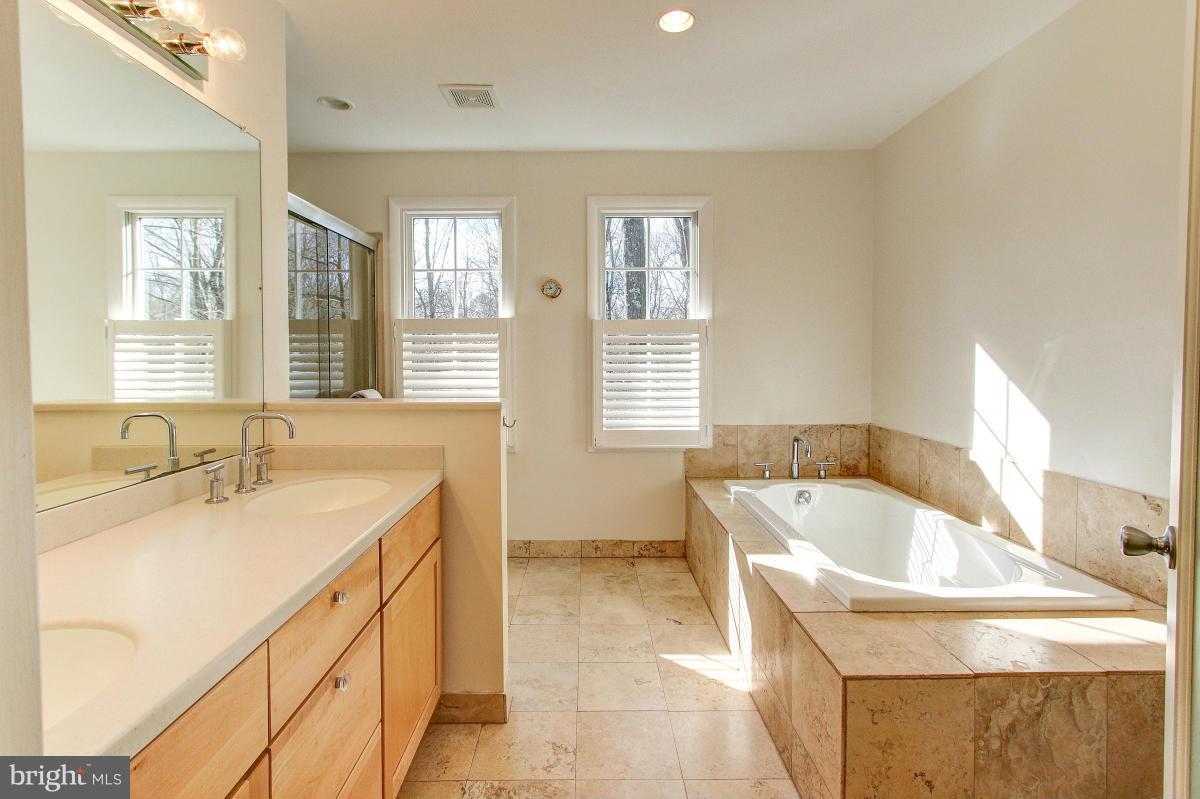 11419 Running Cedar Road Reston, VA 20191 - Photo 30 of 30 a bathroom with a tub a sink a mirror and a bathtub