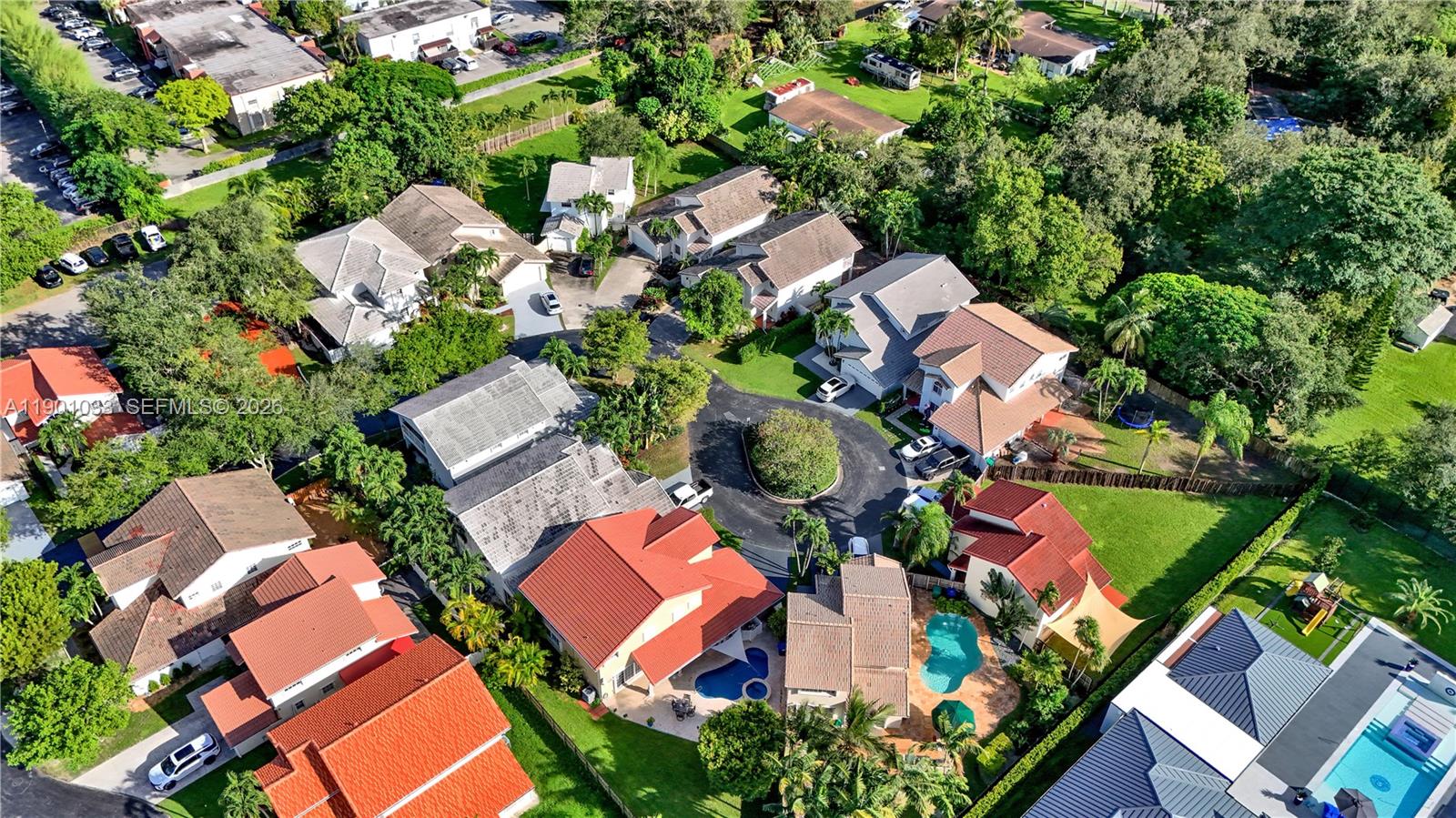 10825 Southwest 91st Lane Miami, FL 33176 - Photo 48 of 52 an aerial view of residential house with outdoor space and swimming pool