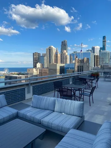 a view of a city with tall buildings