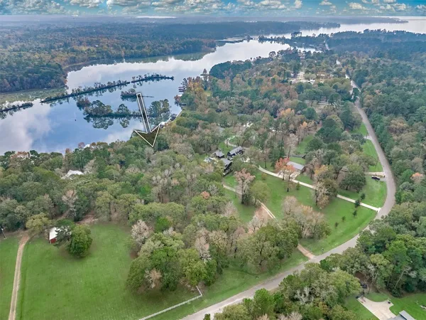 a view of a lake from a yard