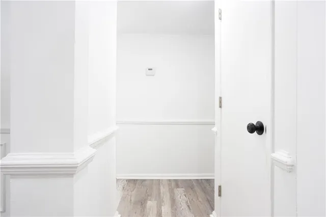 a close view of a closet