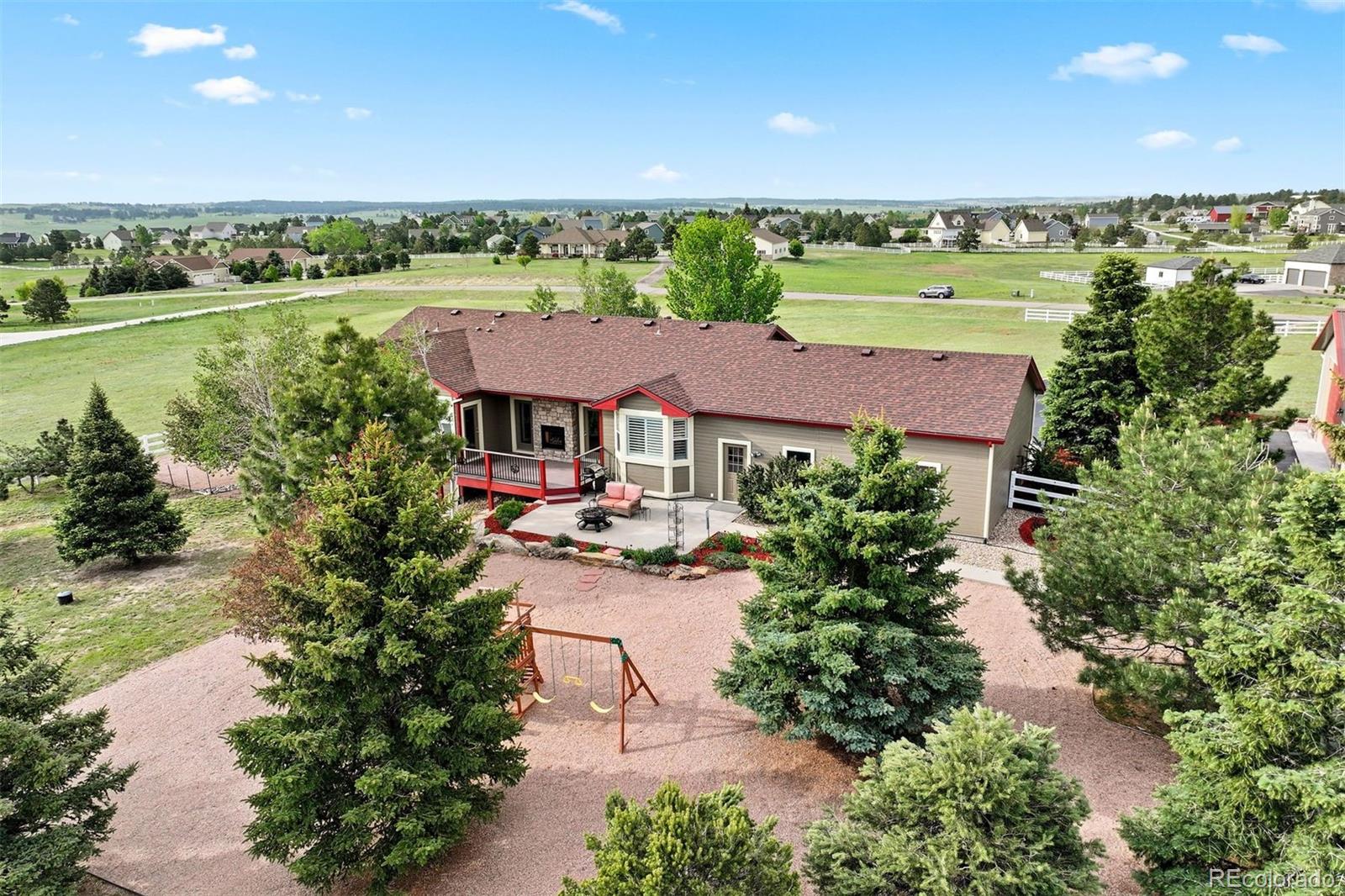 3519 Zane Grey Loop Parker, CO 80138 - Photo 11 of 40 an aerial view of a house with garden space and lake view