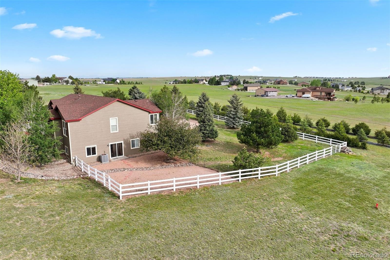 3519 Zane Grey Loop Parker, CO 80138 - Photo 8 of 40 an aerial view of a house with a yard and lake view