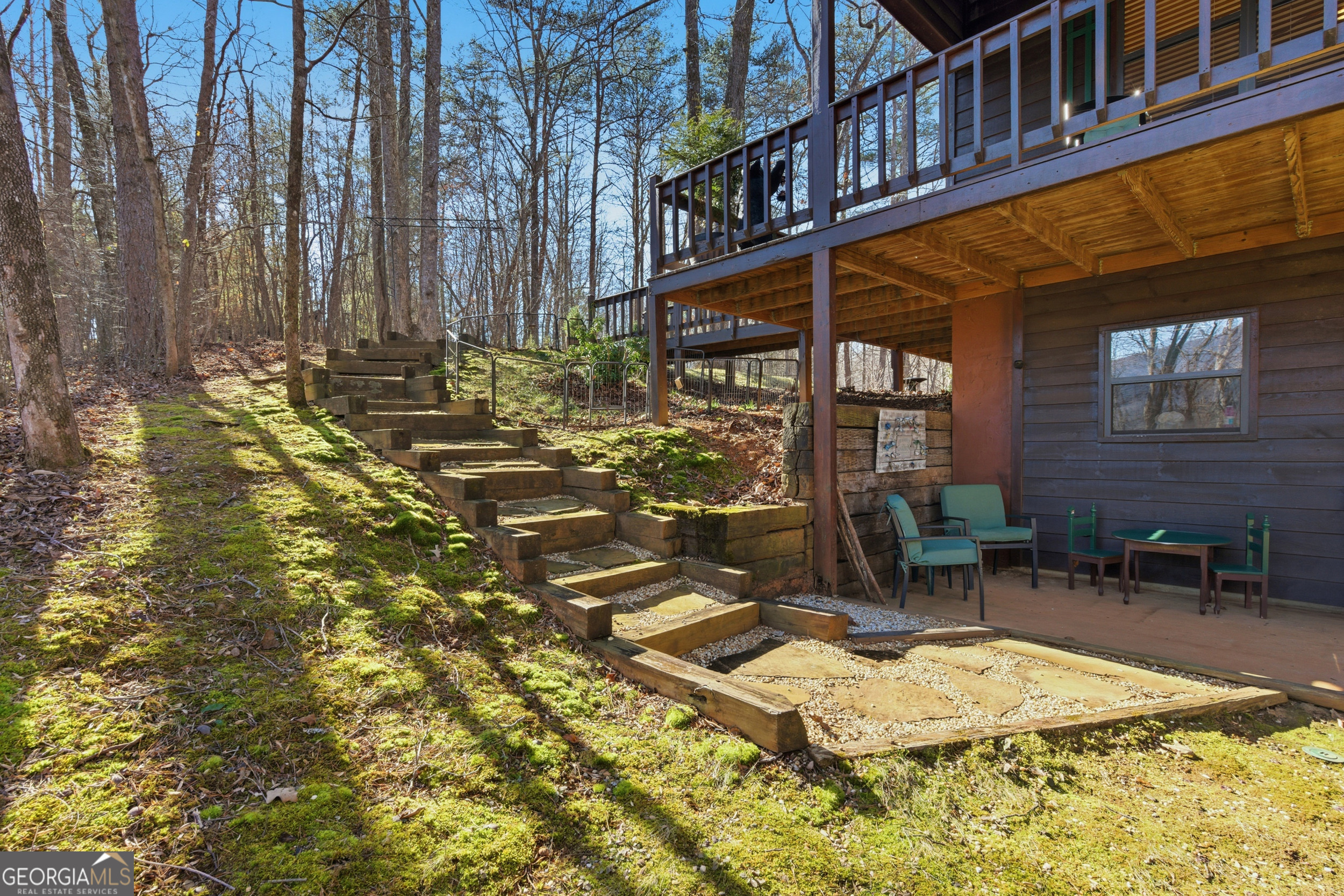 1637 Townsend Mill Road Young Harris, GA 30582 - Photo 39 of 57 a view of swimming pool with lawn chairs and wooden fence