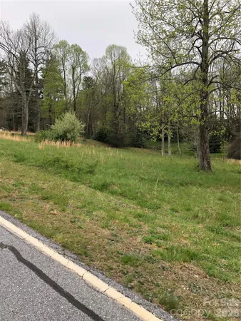 a view of a field with an trees