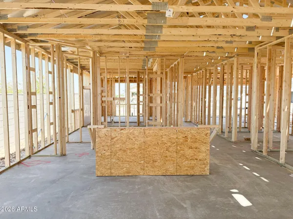 a living room with large window