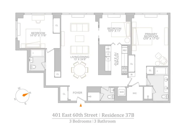 $11,000 | 401 East 60th Street, Unit 37B | Lenox Hill
