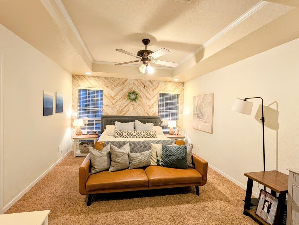 1231 Radisson Drive Hewitt, TX 76643 - Photo 32 of 51 a bedroom with furniture and a chandelier