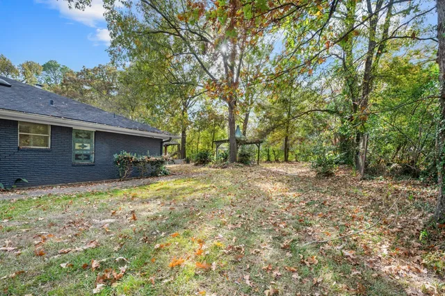 a view of a house with yard and a tree