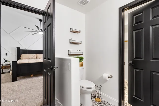 a living room with furniture