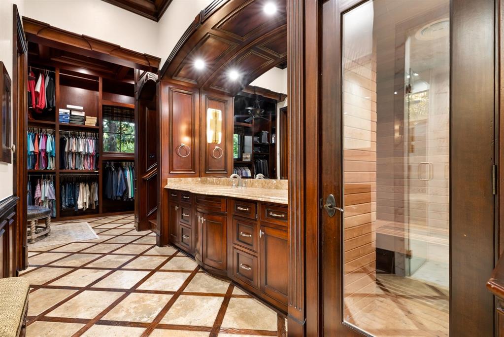 6413 Old Gate Road Plano, TX 75024 - Photo 25 of 39 Gentleman's bath,with adjoining sauna,private staircase leading directly to the upper-level gym.