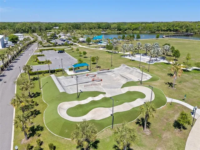 a view of a swimming pool with a patio