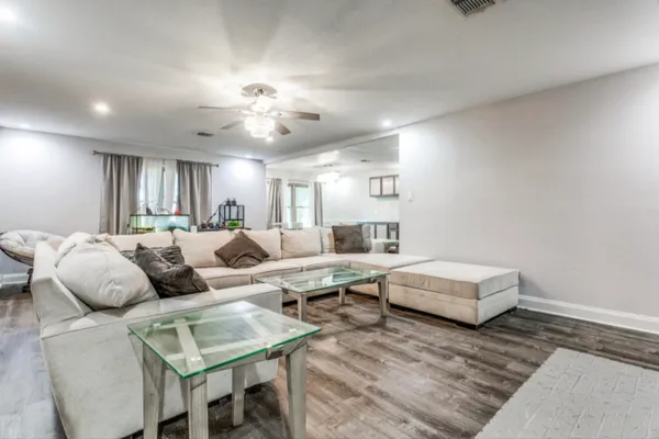 a living room with furniture