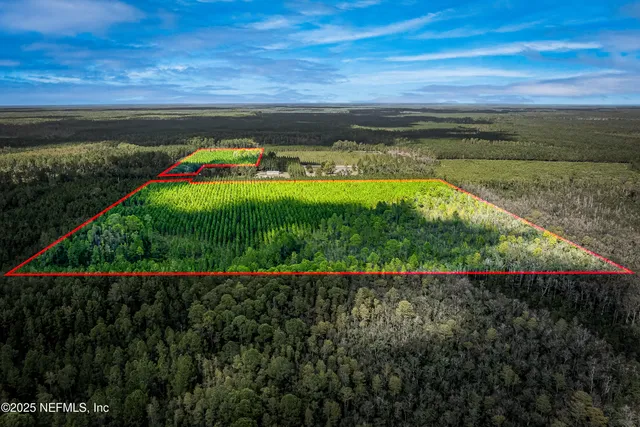 a view of a backyard with a lake view