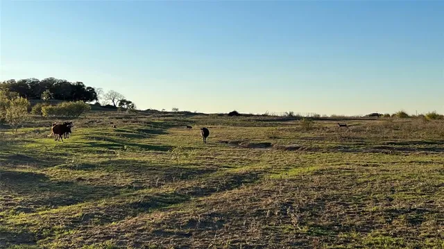 a view of a lake with houses in back