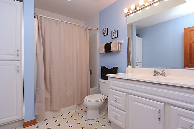 654 Ridge Drive Elburn, IL 60119 - Photo 18 of 25 a bathroom with a sink a toilet and shower