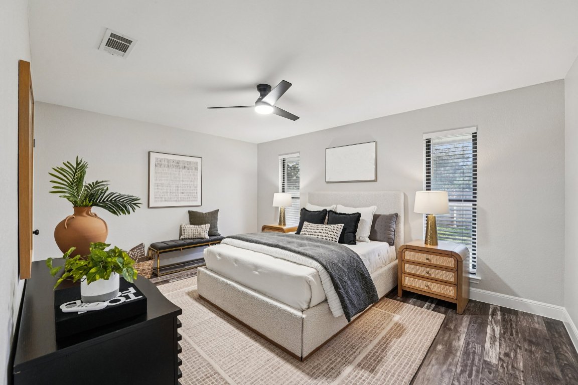 5307 Beckett Circle Austin, TX 78749 - Photo 25 of 29 Bedroom with wood finished floors and a ceiling fan