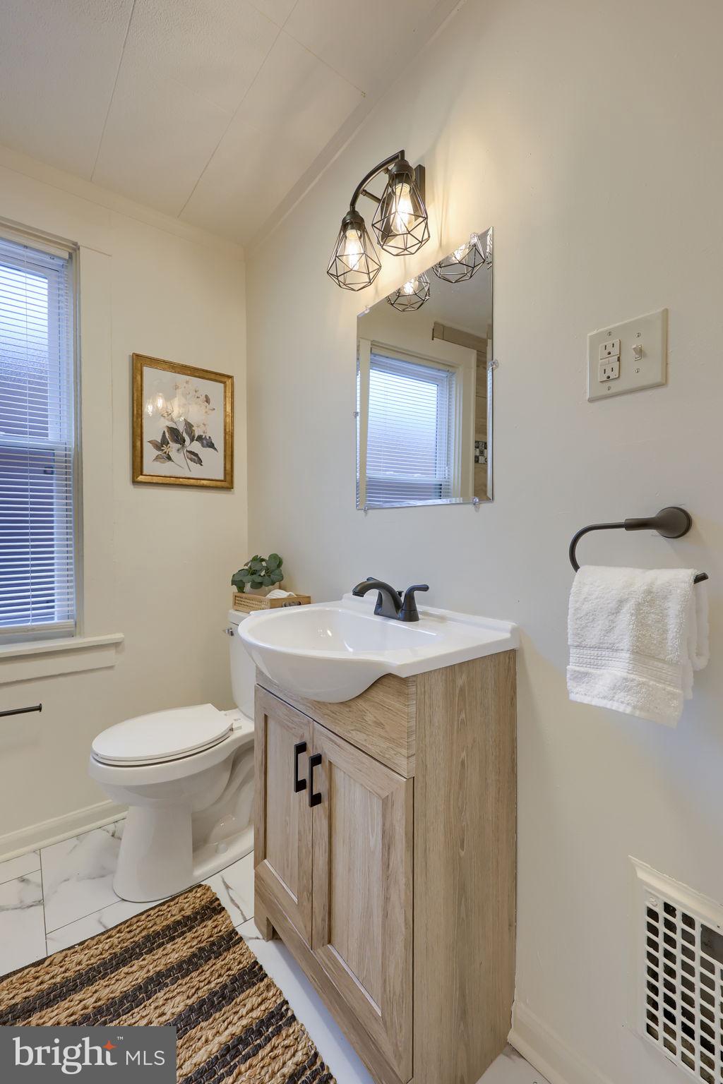 528 High Street Lancaster, PA 17603 - Photo 21 of 32 a bathroom with a sink a toilet and mirror