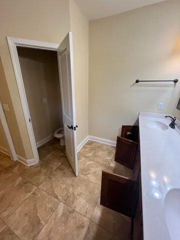 a view of a big yard next to a building