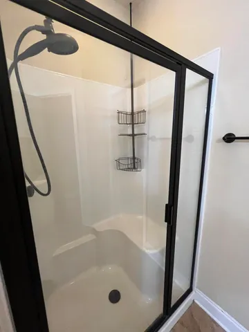 a view of a swimming pool with an outdoor space