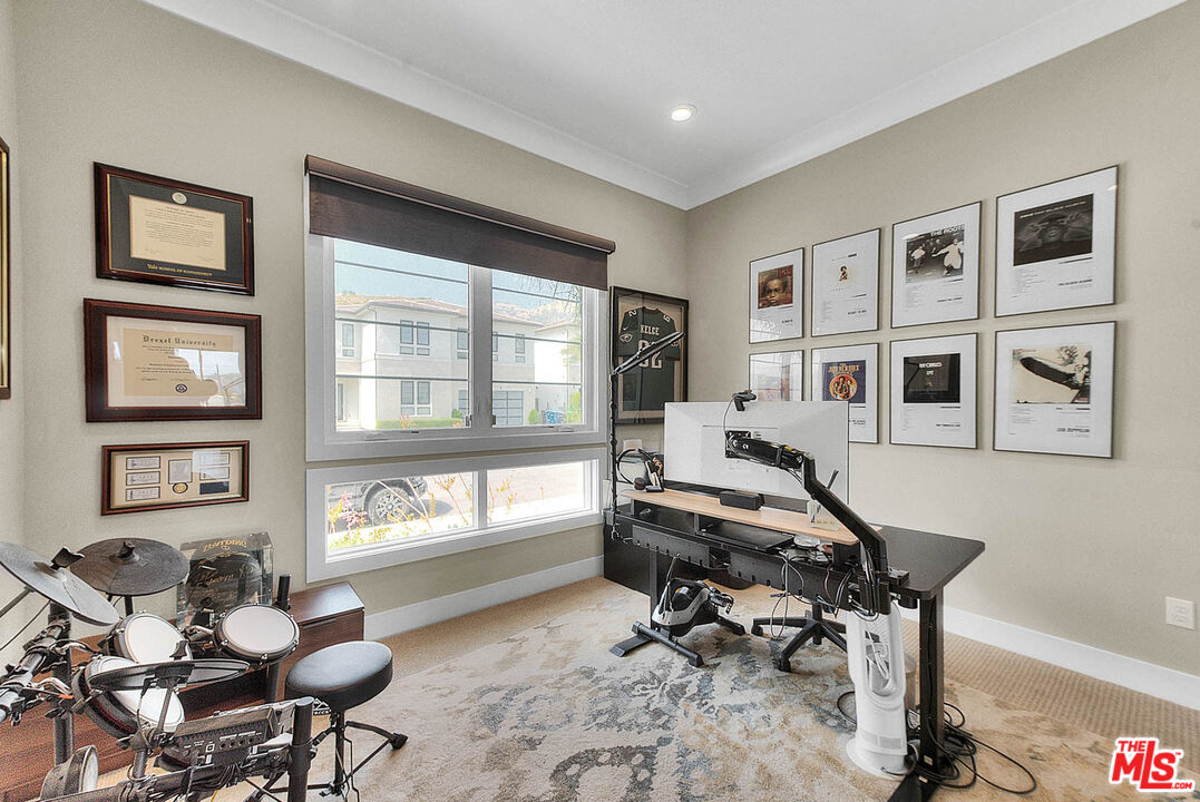 20558 Overlook Court Porter Ranch, CA 91326 - Photo 12 of 48 a workspace with wooden floor and a window
