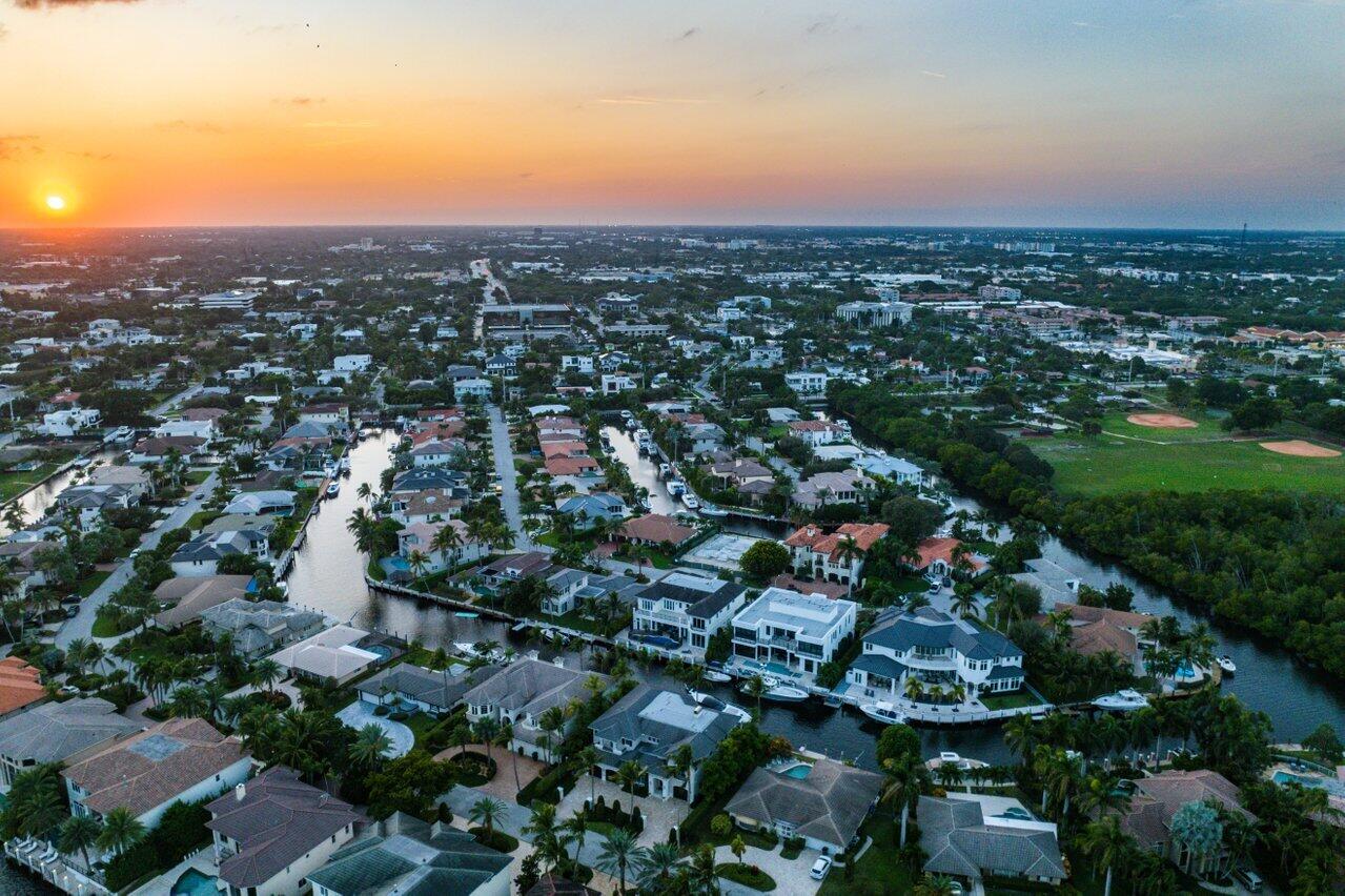 591 Phillips Drive Boca Raton, FL 33432 - Photo 89 of 90 an aerial view of residential houses with city view