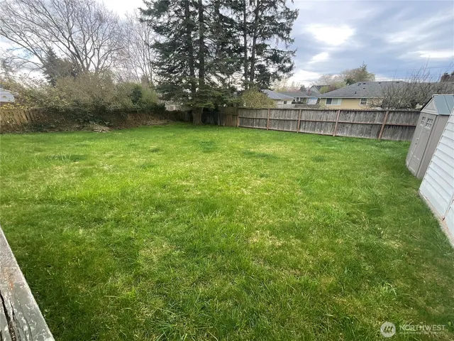 a view of a backyard