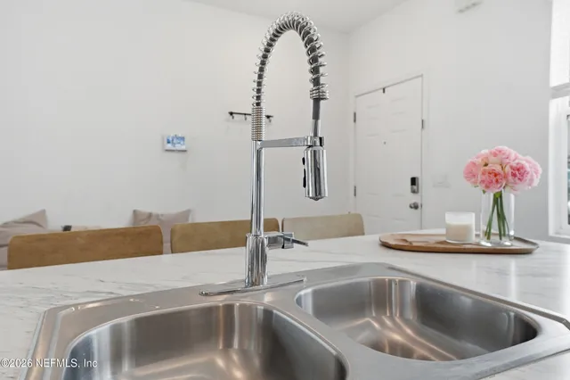 a close view of sink and tap