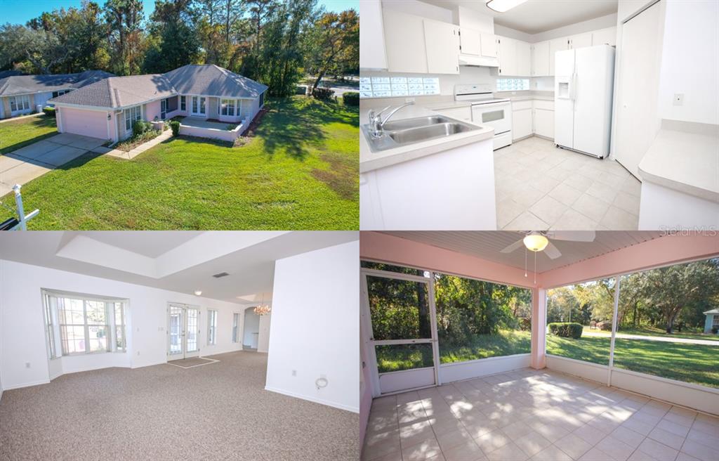 a view of a kitchen with kitchen view and a fireplace