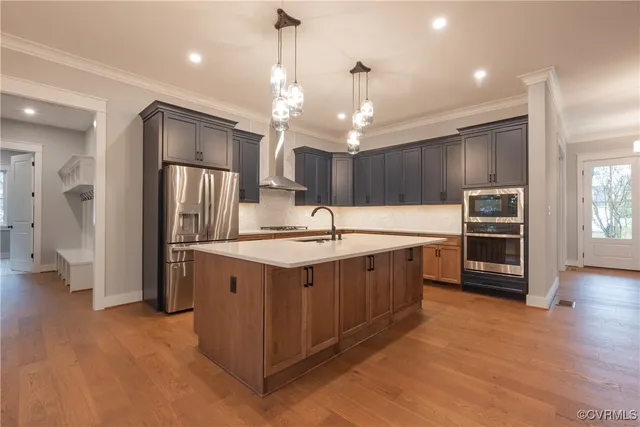 a bathroom with a granite countertop sink mirror and shower