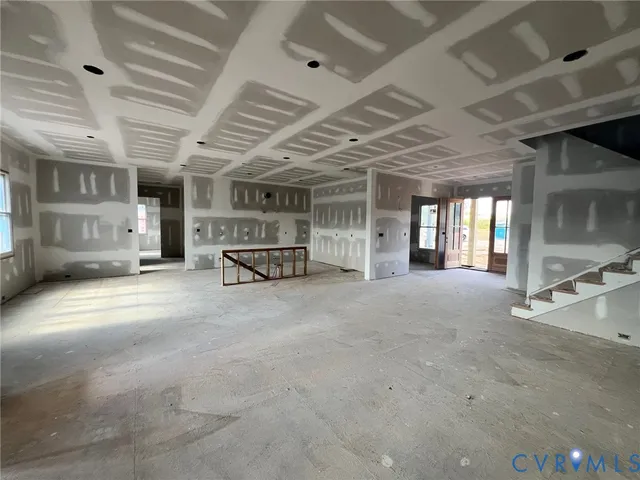 a view of a garden with trees