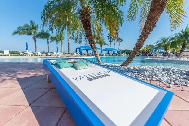 a view of outdoor space with swimming pool