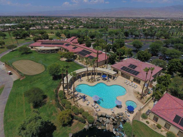 44017 Royal Troon Drive Indio, CA 92201 - Photo 31 of 33 an aerial view of residential houses with outdoor space and pool
