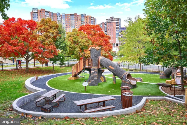 a building view with a garden space