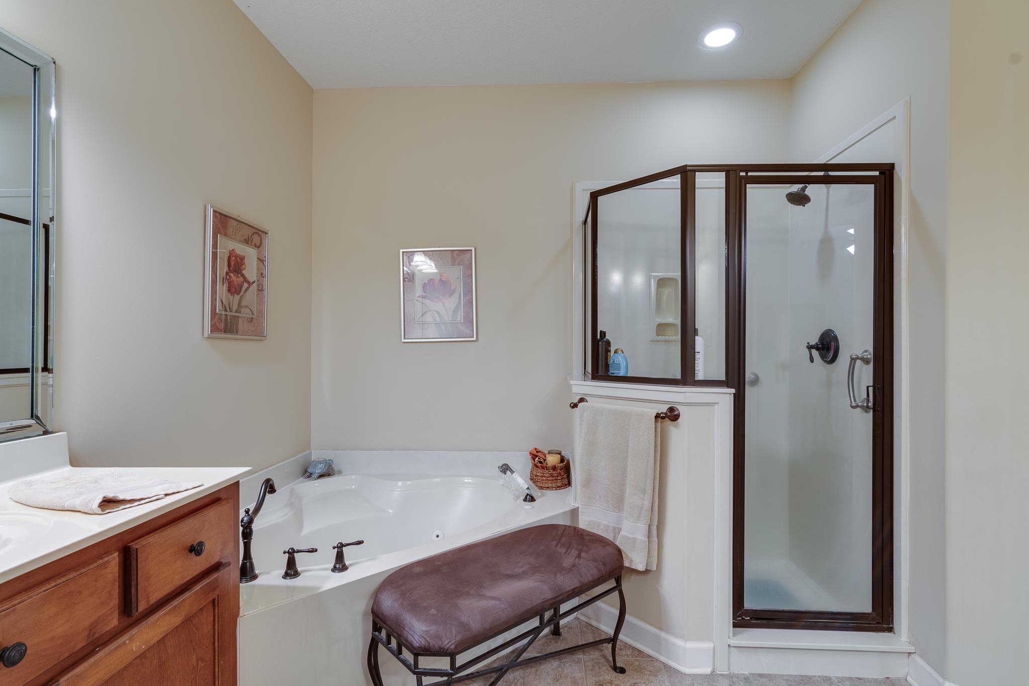5350 Evergreen Road Lakeland, TN 38002 - Photo 24 of 24 Bathroom featuring vanity and independent shower and bath