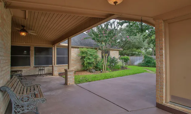 a house view with a garden space
