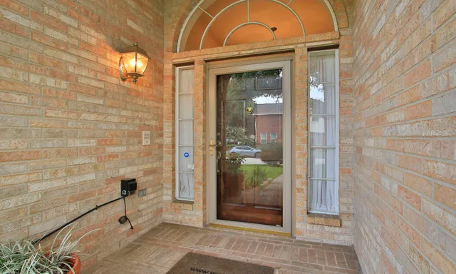 a view of a glass door with a glass door