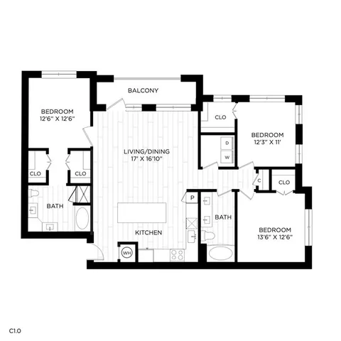 a picture of a bench in a white building