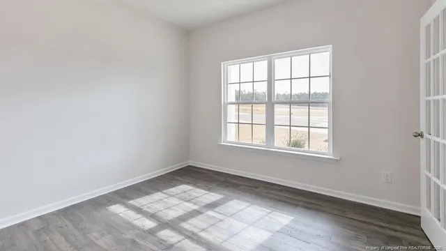 an empty room with a window